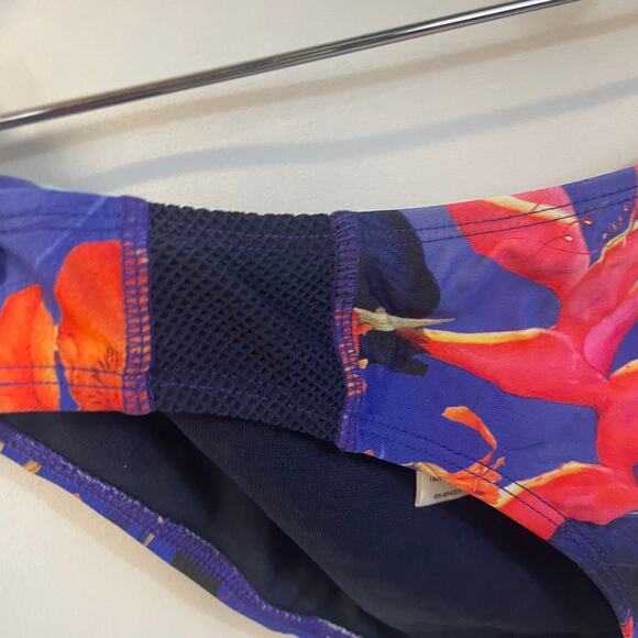 Athleta Swimsuit Lucia Mesh Floral Print Bikini Empire Top Racerback Small - Picture 6 of 10